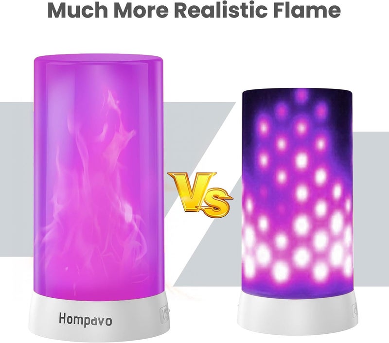 Hompavo Store 【Upgraded】 LED Flame Lights with Remote & Timer, Waterproof 4-Mode Rechargeable Battery Operated Flameless Candles, Pillar Flickering Lanterns for Room Patio Wedding Halloween Home Decor - Image 2